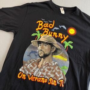 Bad Bunny Un Verano Sin‎ Ti Black T-Shirt Worlds Hottest Tour XL